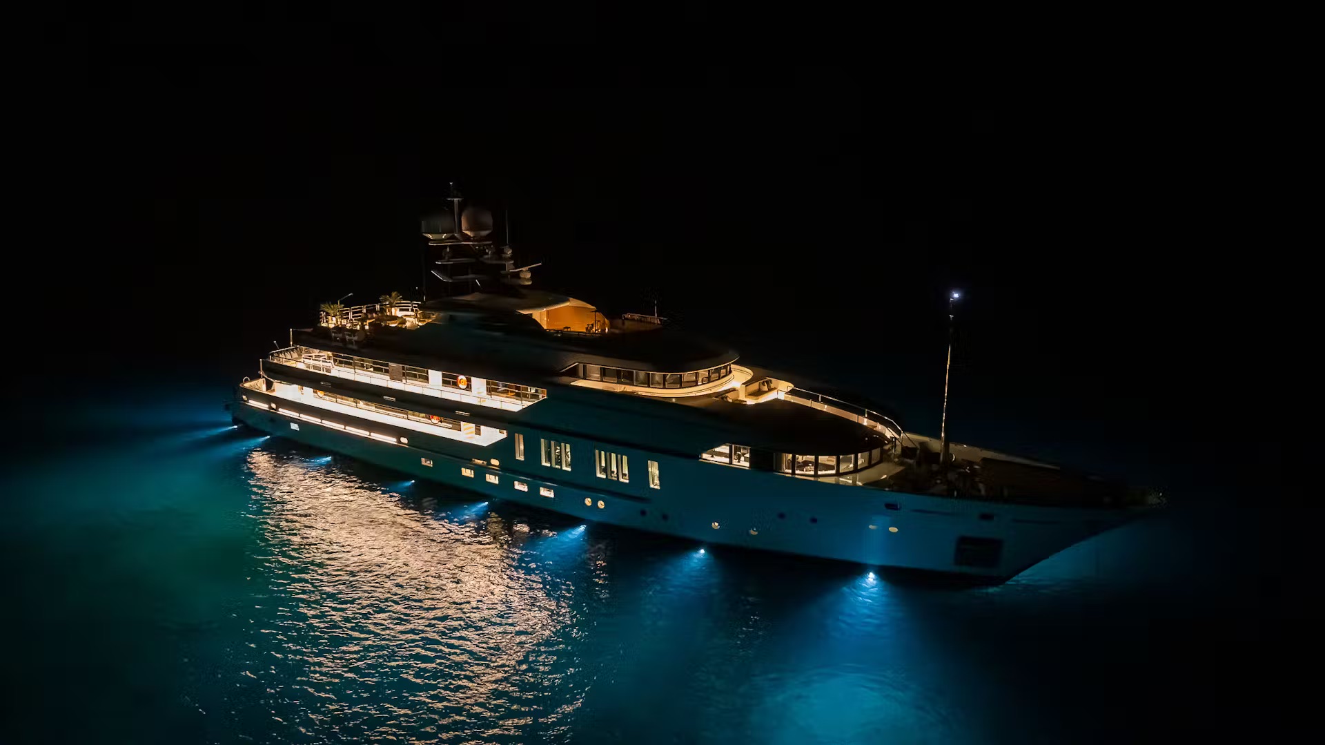 At night