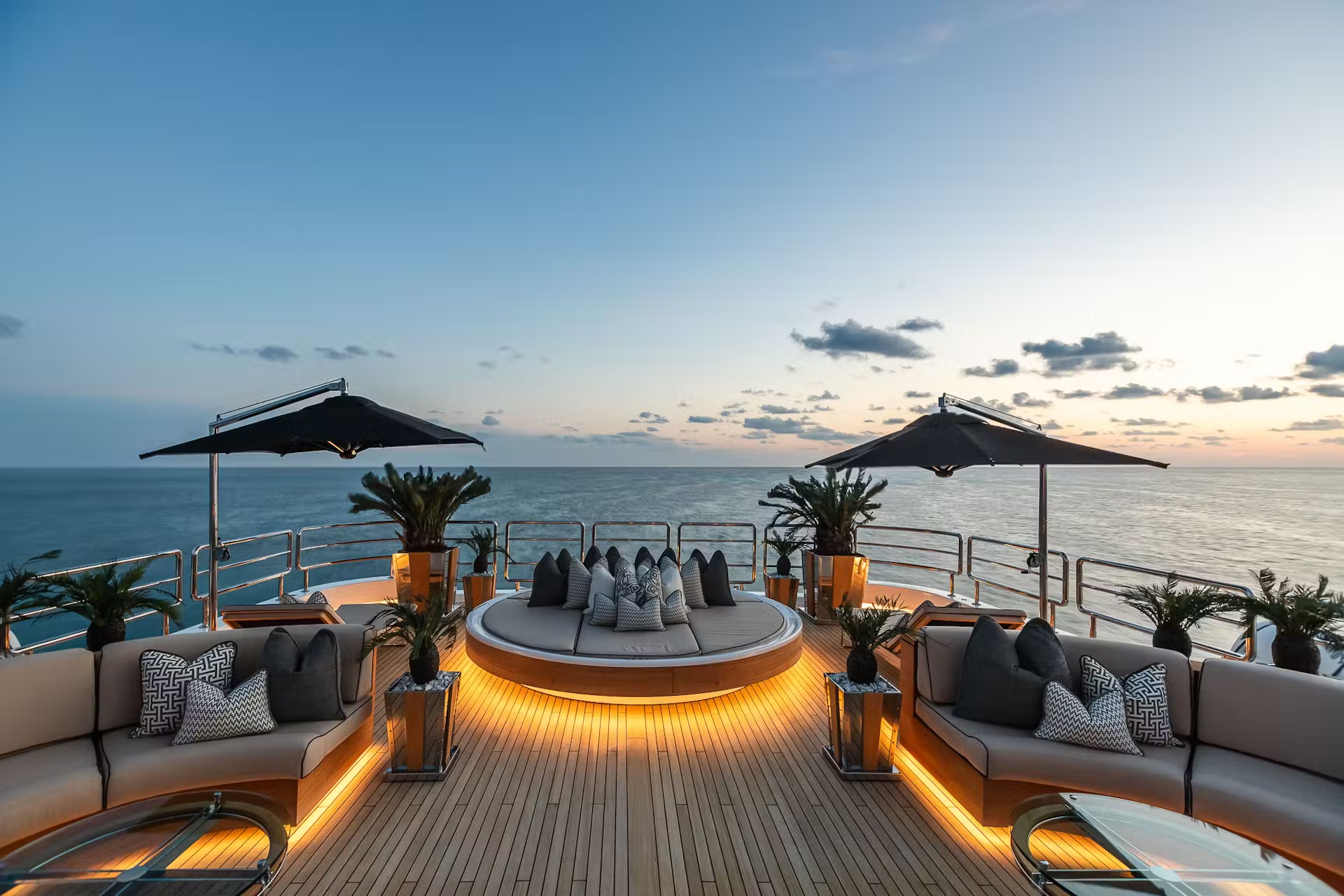 Sun deck aft sunset