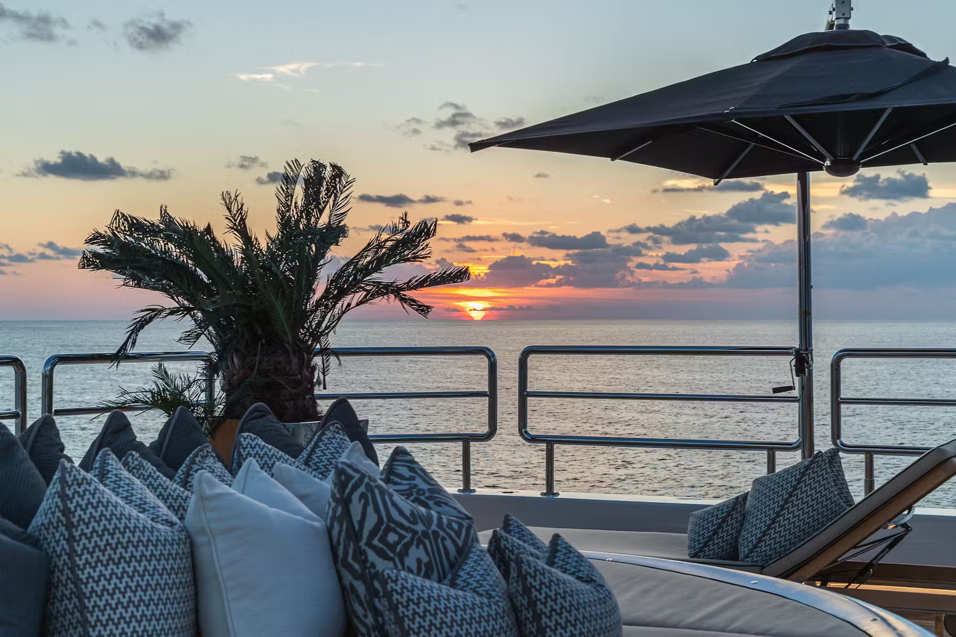 Sunset view from sun deck aft